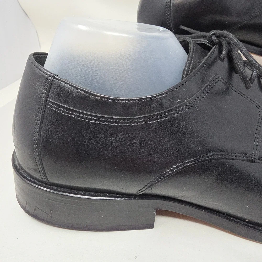 J. Murphy Johnston & Murphy Dress Shoes Men 11 WIDE Cap Toe Black Leather Oxford